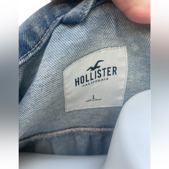 Hollister Balloon Sleeve Denim Jacket Waist Band Jean Jacket Size Large - Picture 4 of 12